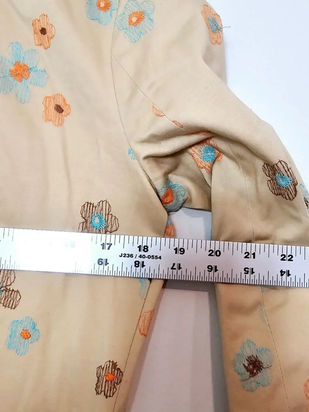 Vintage USA C Ruth Whimsical Embroidered Flower Power Belted Trench Coat Size 4